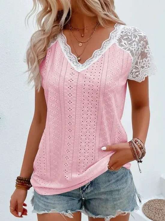 2023 Summer Lace Hollow Out Fashion Top for Women