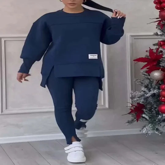 Mila Ultimate Comfy Sweatsuit Set with Asymmetrical Top