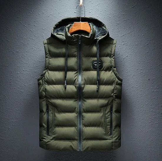 Army Green Cole Down Vest for Men - Size M