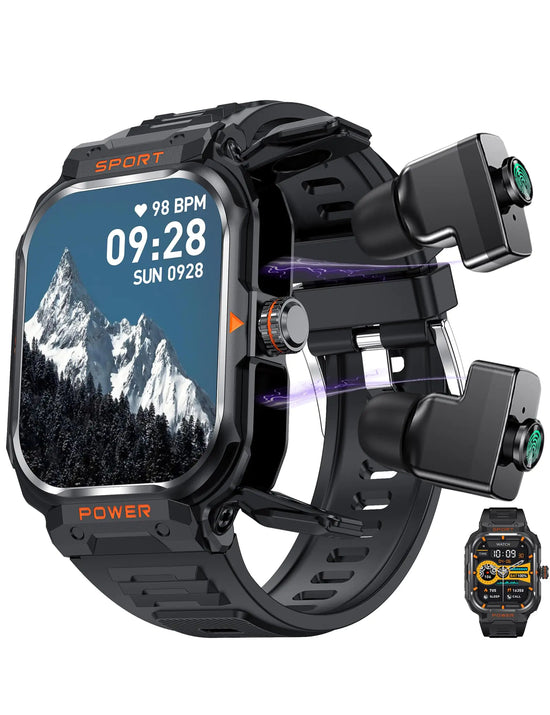 ZJX Smart Watch with Earbuds2.01" HD Touch Screen Headset Sports Smart Watch for Man Women for iPhone AndroidBluetooth Fitness Tracker Smartwatch Message Notification Answer Dial Calls