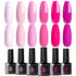 UR SUGAR Pink Gel Nail Polish Set 6 Colors Hot Pink Neon Pink Gel Polish Set Light Bright Pink Soak Off LED Nail Art Design Manicure Kit DIY at Home Salon Gift Sets for Women Girls - Fynvo