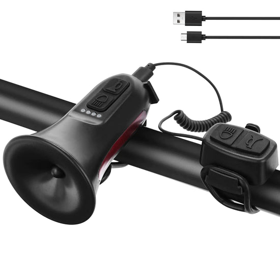 Vickes Electric Bike Horn 120DB Electronic Bicycle Bell with Rechargeable Battery 5 Sound Modes Waterproof Horn for Bike Loud Bike Bell for Adults Bike Horn for Mountain Bike Road Bike